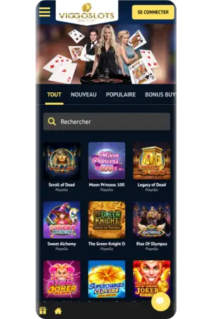 Page accueil ViggoSlots casino enregistrement lobby jeux