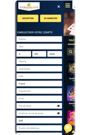 ViggoSlots enregistrement rapide formulaire création compte instantané